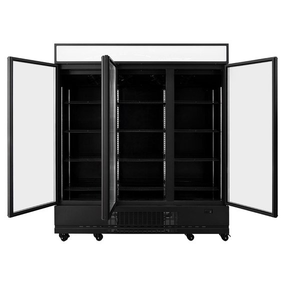 Vaiotec Topline Gastro-Getränkekühlschrank 3 Türen, 1610 Liter XL, mit Leuchtaufsatz schwarz, 1919 × 742 mm, Bild 5