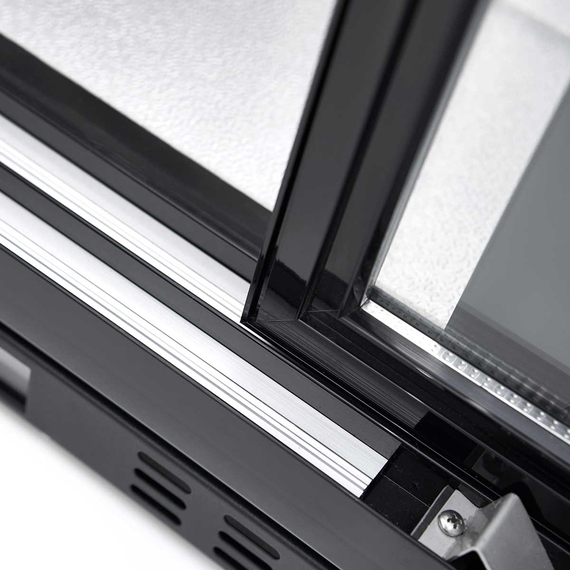 Vaiotec Gastro-Barkühlschrank schwarz, 3 Glasschiebetüren, Höhe 900 mm, 1350 × 520 mm, Bild 3