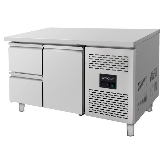 Vaiotec Gastro-Kühltisch, 1 Tür & 2 Schubladen – Monoblock, 1360 × 700 mm, Bild 2