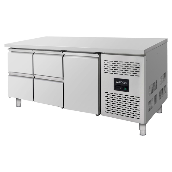 Vaiotec Gastro-Kühltisch, 1 Tür & 4 Schubladen – Monoblock, 1795 × 700 mm, Bild 2