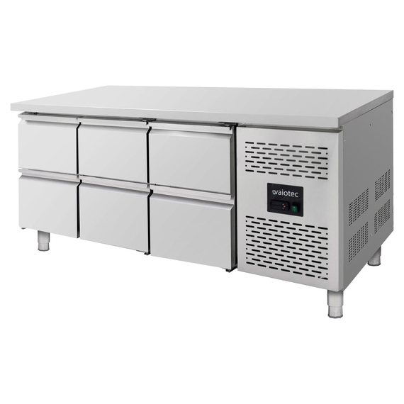 Vaiotec Gastro-Kühltisch, 6 Schubladen – Monoblock, 1795 × 700 mm, Bild 2