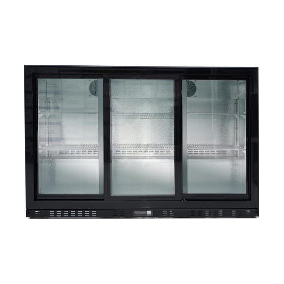 Vaiotec Gastro-Barkühlschrank schwarz, 3 Glasschiebetüren, Höhe 840 mm, 1350 × 520 mm, Bild 2