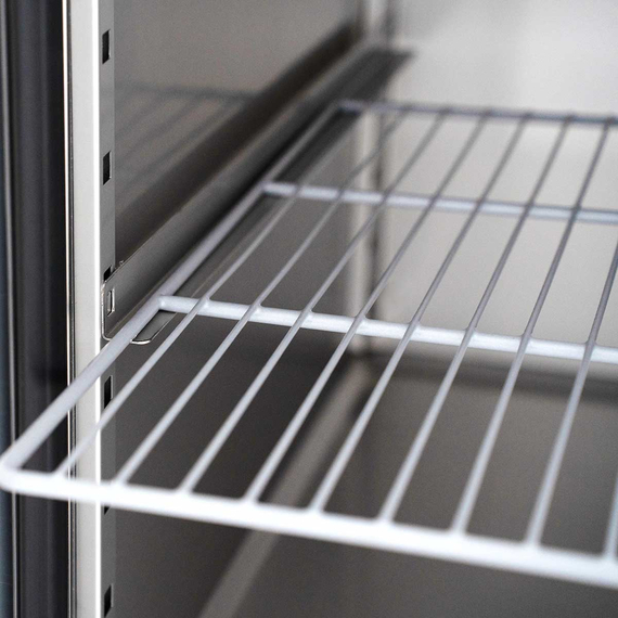 Vaiotec Salattheke, 4-fach mit Türen, Glasaufbau, für 6x GN 1/1 schwarz, 2500 × 800 mm, Bild 3
