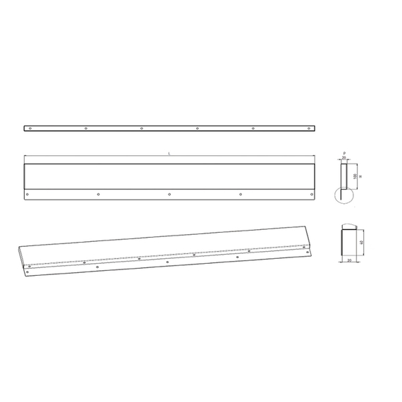 Vaiotec Topline Aufkantung 100 mm für Arbeitstische, 1800 × 20 mm, Bild 2