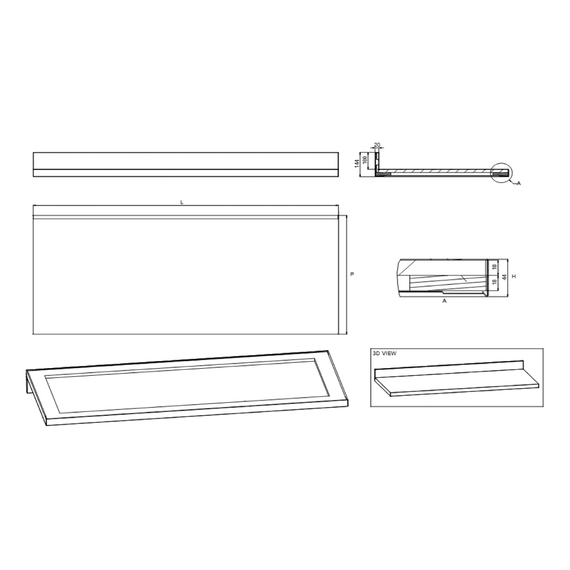 Vaiotec Topline Arbeitsplatte mit Aufkantung, 1000 × 600 mm, Bild 2