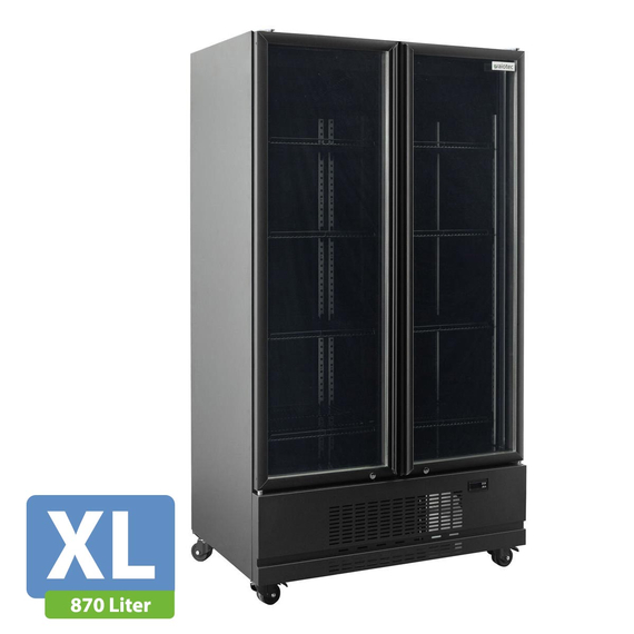 Vaiotec Topline Gastro-Getränkekühlschrank 2 Türen, 870 Liter XL, schwarz, 1090 × 742 mm, Bild 2