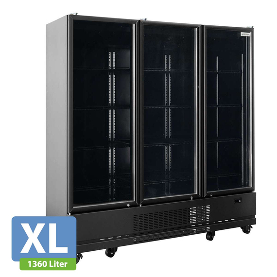 Vaiotec Topline Gastro-Getränkekühlschrank 3 Türen, 1360 Liter XL,schwarz, 1640 × 742 mm, Bild 2