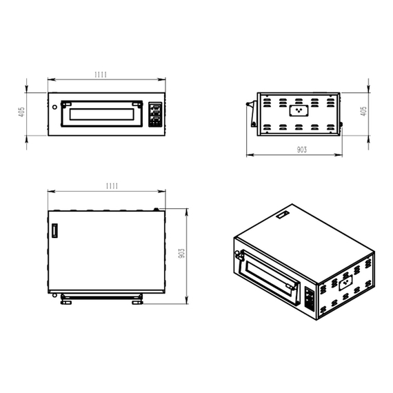 Vaiotec Topline Elektro Pizzaofen 4 × 34 cm, digitales Thermostat, 1100 × 835 mm, Bild 5