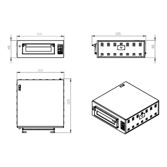 Vaiotec Topline Elektro Pizzaofen 6 × 34 cm (tiefe Version), digitales Thermostat, 1100 × 1185 mm, Bild 5