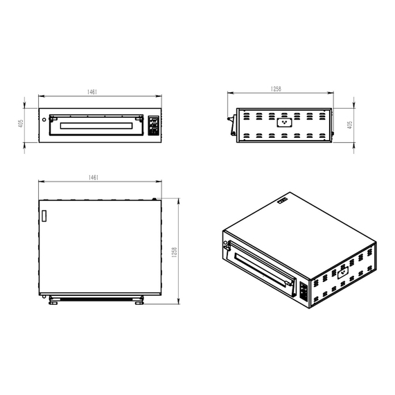 Vaiotec Topline Elektro Pizzaofen 9 × 34 cm, digitales Thermostat, 1450 × 1185 mm, Bild 5