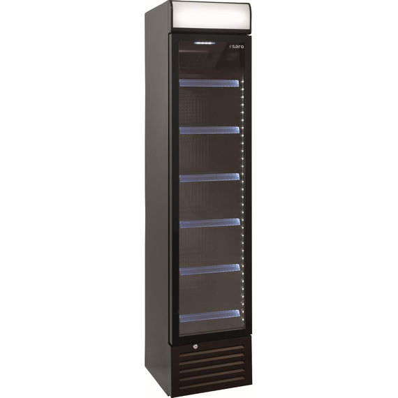 SARO Getränkekühlschrank mit Werbetafel - schmal, Modell DK 134 PRO