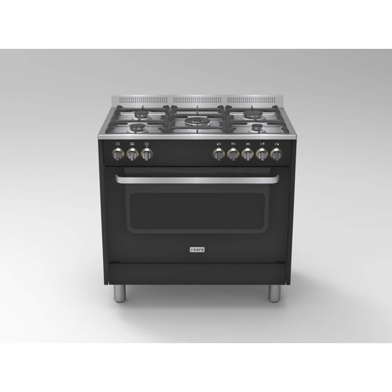 SARO Multifunktionsherd Gas/Elektro Modell TS95C61LNE schwarz, Farbe: Schwarz, Bild 3