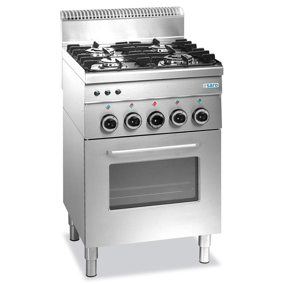 SARO Gasherd mit Gasbackofen, 4 Brenner 600 Line Modell G4SF6