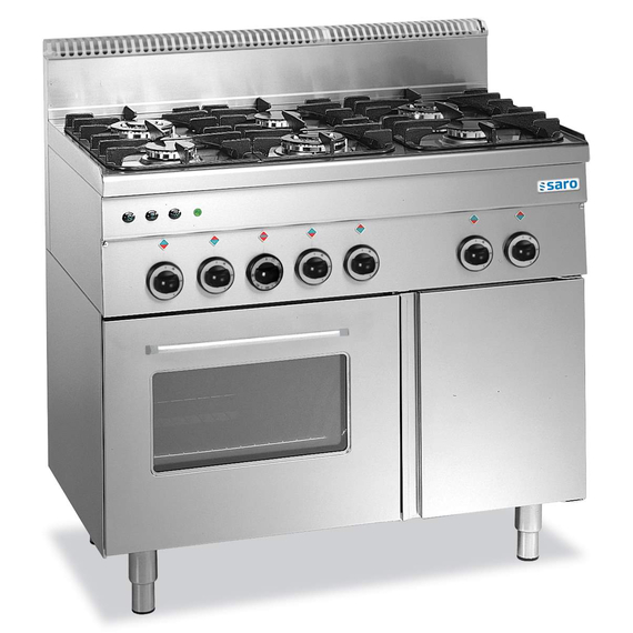 SARO Gasherd mit Gasbackofen, 6 Brenner 600 Line Modell G6SFA6