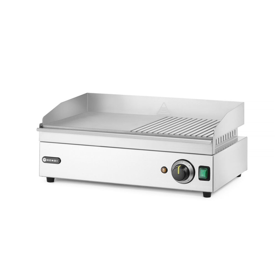 Hendi Grillplatte halb gerillt, Kitchen Line, 220-240V/2400W, 527x404x(H)233mm, Bild 5