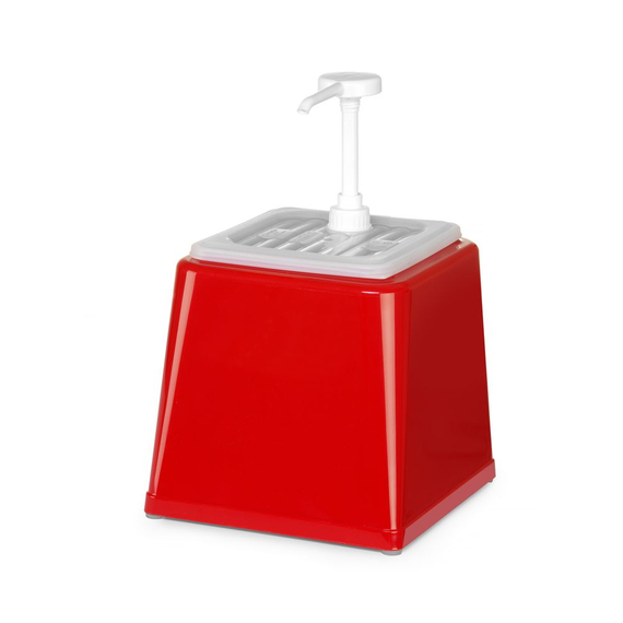 Hendi Pump-Saucenspender, 2,5L, Rot, 230x210x(H)327mm, Bild 3