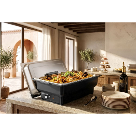 Hendi Chafing Dish Tellano, elektrisch, Kitchen Line, GN 1/1, 9L, 220-240V/900W, 575x349x(H)278mm, Bild 7