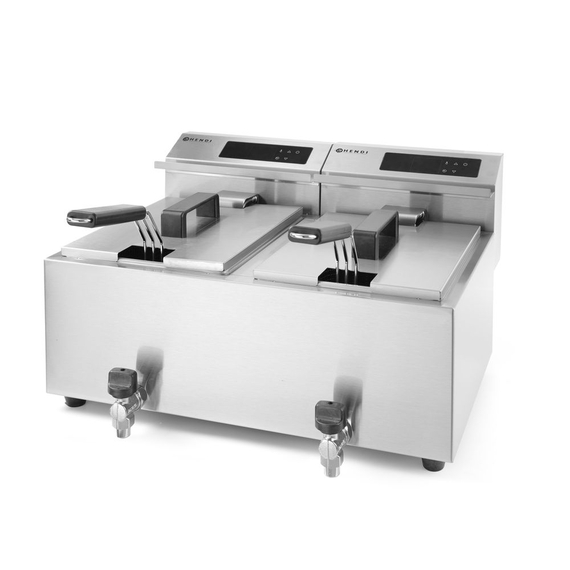 Hendi Friteuse Profi Line digital- mit Ablasshahn 2 x 8 l, Profi Line, 16L, 230V/7000W, 605x515x(H)350mm, Bild 7
