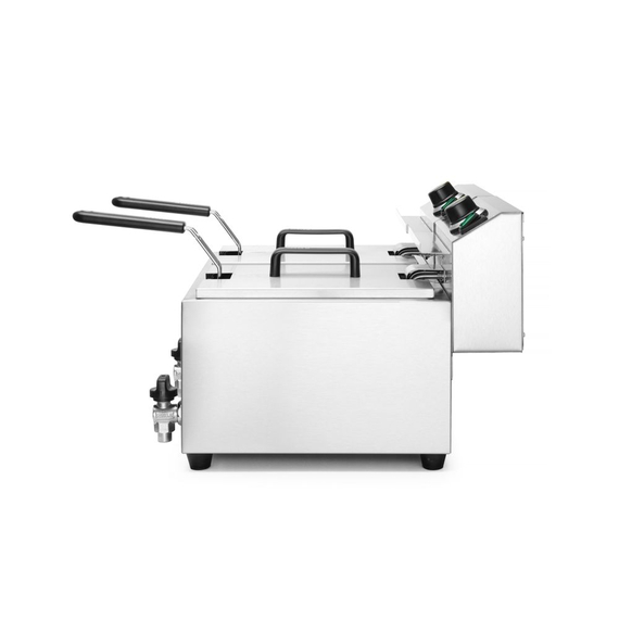 Hendi Fritteuse Profi Line mit Ablasshahn, 2×8 l, Profi Line, 16L, 230V/7000W, 610x515x(H)369mm, Bild 9