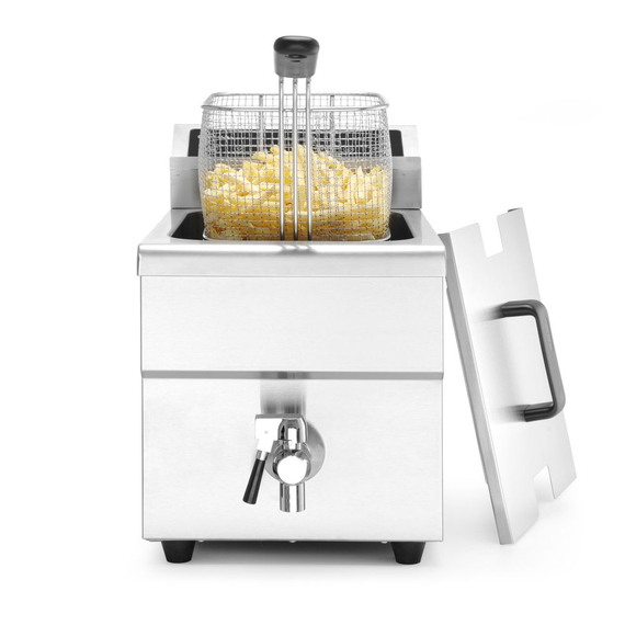 Hendi Induktionsfritteuse mit Ablasshahn - 8 l, 8L, Hellgrau, 230V/3500W, 288x619x(H)408mm, Bild 9