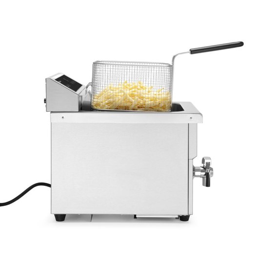 Hendi Induktionsfritteuse mit Ablasshahn - 8 l, 8L, Hellgrau, 230V/3500W, 288x619x(H)408mm, Bild 7