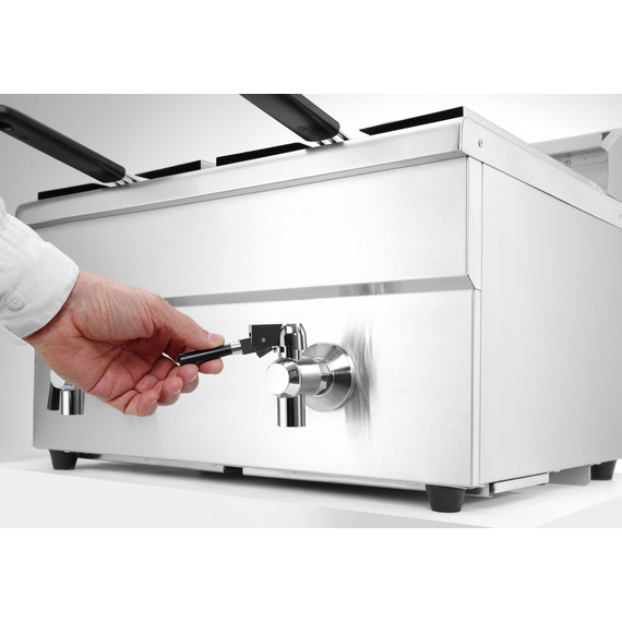 Hendi Induktionsfritteuse - mit Ablasshahn 2x8 l, Profi Line, 16L, 230V/7000W, 577x609x(H)410mm, Bild 5
