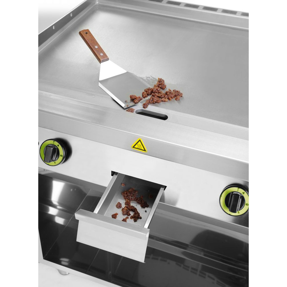 Hendi Gasgrillplatte, glatt, mit auf 3 Seiten geschlossenem Unterschrank, Kitchen Line, 10kW, 800x700x(H)900mm, Bild 5
