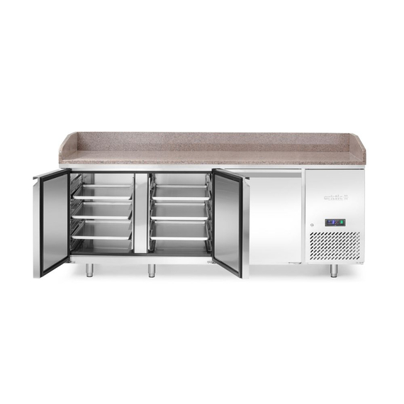 Arktic Pizzakühltisch mit Granitarbeitsplatte, 3-türig, 375L, Granit, 230V/400W, 2010x800x(H)875mm, Bild 2