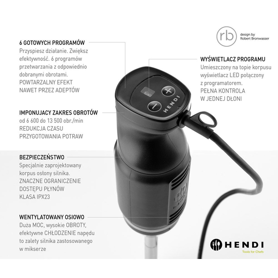 Hendi Stabmixer BLEND, designed by Robert Bronwasser, 220-240V/250W, ⌀71x(H)450mm, Bild 9