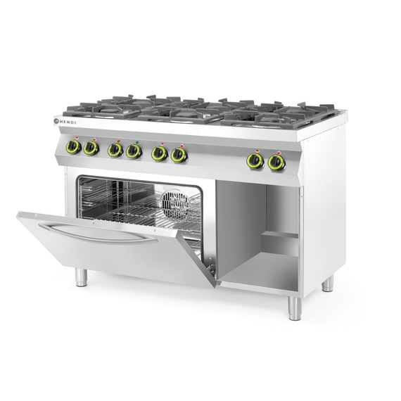 Hendi Gasherd Kitchen Line 6-flammig mit Ofen GN 1/1, Kitchen Line, 230V/3000W, 28,5kW, 1200x722x(H)900mm, Bild 5