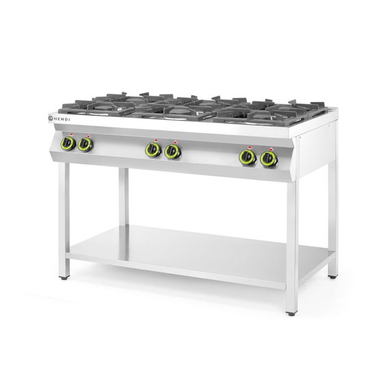 Hendi Gasherd - 6 Kochfelder, offener Unterbau, Kitchen Line, 28,5kW, 1200x700x(H)900mm, Bild 3