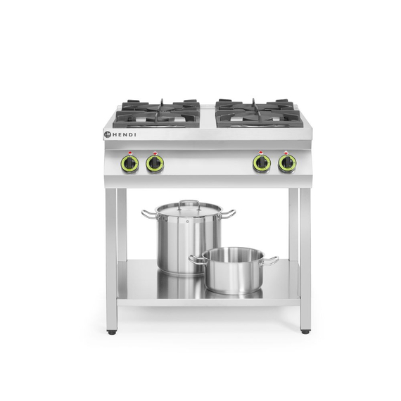 Hendi Gasherd Kitchen Line 4-flammig, offener Unterbau, Kitchen Line, 19kW, 800x700x(H)900mm, Bild 5