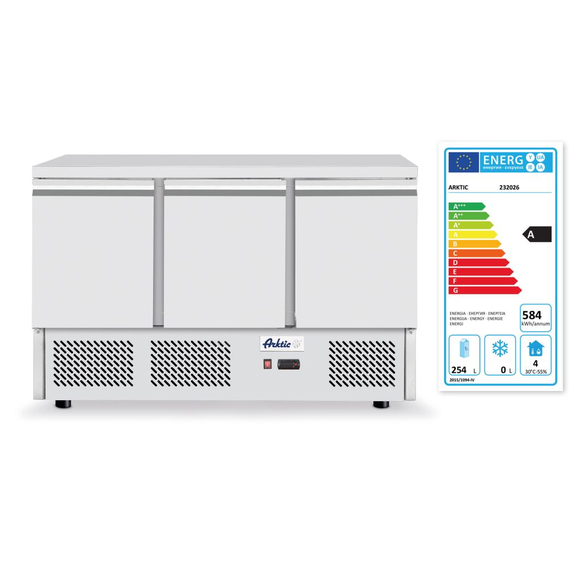 Arktic Kühltisch, dreitürig Kitchen Line 380L, 230V/220W, 1375x700x(H)890mm, Bild 3