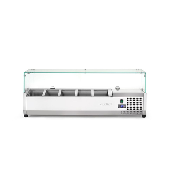 Arktic Aufsatz-Kühlvitrine Gastronorm 1/4, 5x GN 1/4, 230V/180W, 1205x335x(H)460mm, Bild 2