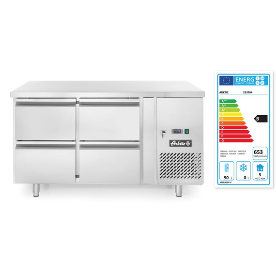 Arktic Kühltisch mit 4 Schubladen Profi Line 280L, Profi Line, 230V/250W, 1360x700x(H)858mm, Bild 3