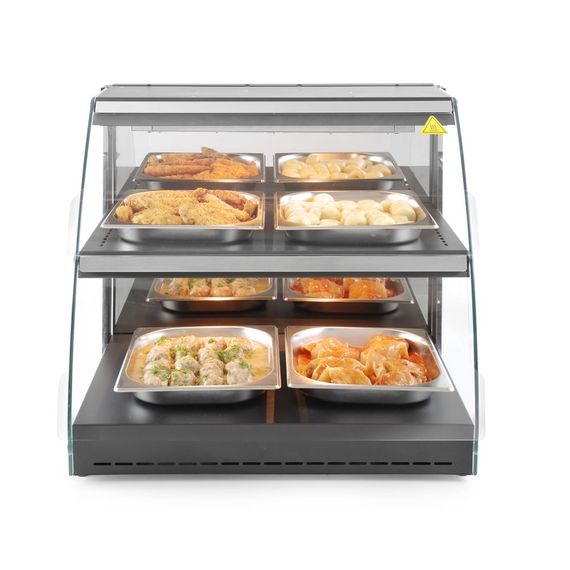 Hendi Warmhaltevitrine mit Quarzheizung, 2 Regalböden, 230V/560W, 650x485x(H)630mm, Bild 3