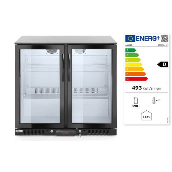 Arktic Kühlschrank mit doppelter Tür auf der Rückseite, 158L, Schwarz, 220-240V/160W, 900x530x(H)870mm, Bild 3