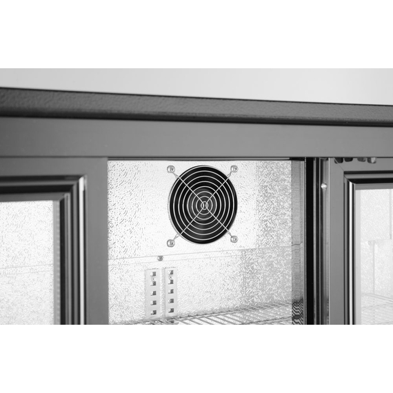 Arktic Kühlschrank mit drei Schiebetüren an der Bar, 254L, Schwarz, 220-240V/160W, 1350x520x(H)865mm, Bild 9