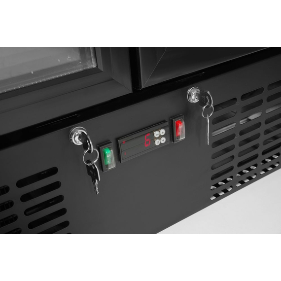 Arktic Bar-Kühlschrank mit zwei Türen, 384L, Schwarz, 220-240V/365W, 900x530x(H)1820mm, Bild 9