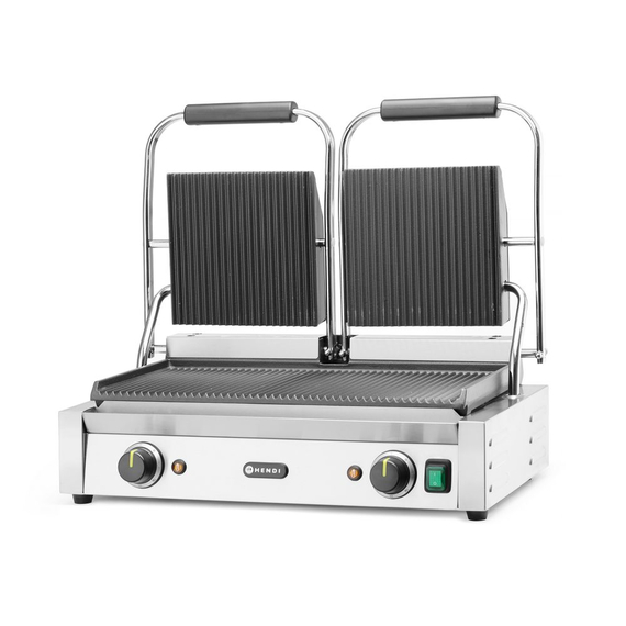 Hendi Kontaktgrill - Doppelversion, gerillte Ausführung, oben und unten gerillt, 230V/3600W, 570x375x(H)216mm, Bild 3