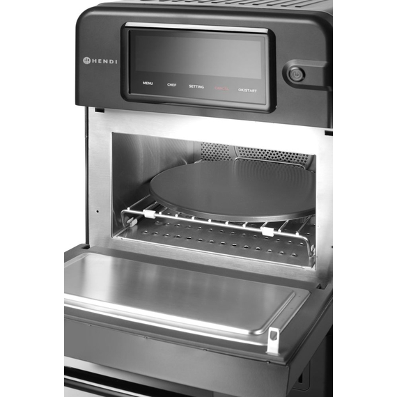 Hendi Hochgeschwindigkeits-Backofen CombiTurbo, 18L, Schwarz, 230V/3000W, 402x735x(H)608mm, Bild 3