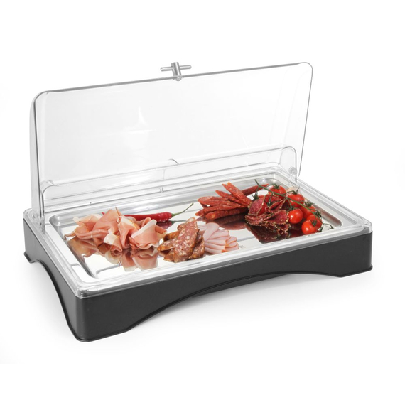 Hendi Rolltop-Display gekühlt - GN 1/1, Set inkl. Kühlelement, 555x357x(H)175mm, Bild 3