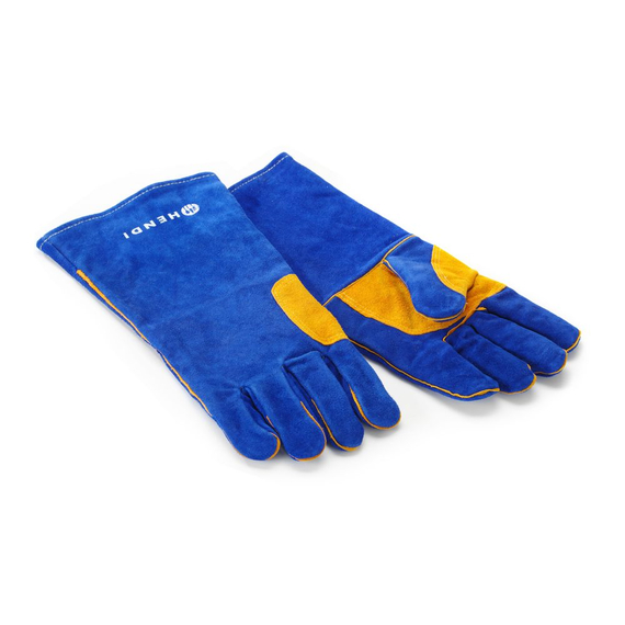Hendi Hitzebeständige Handschuhe, Leder, Blau, 2 Stk., (L)410mm