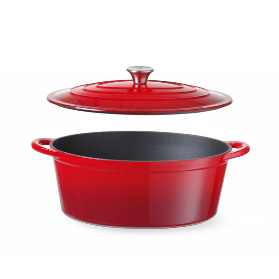 Hendi Emaillierter Gusseisentopf, 6,88L, Rot, 405x255x(H)134mm, Bild 3
