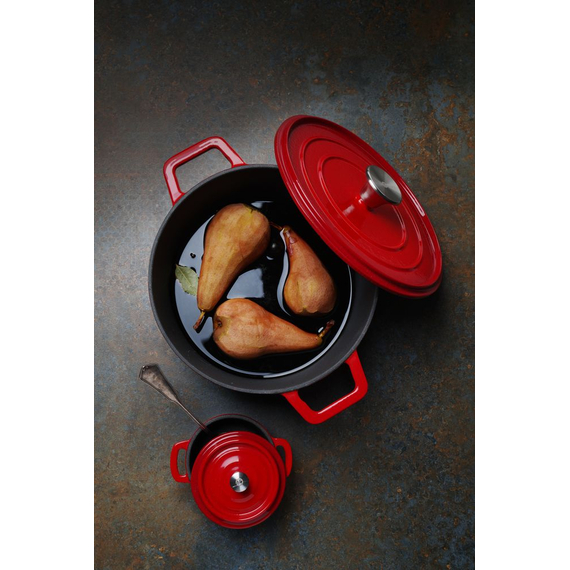 Hendi Emaillierter Gusseisentopf, 3,7L, Rot, 317x240x(H)105mm, Bild 5
