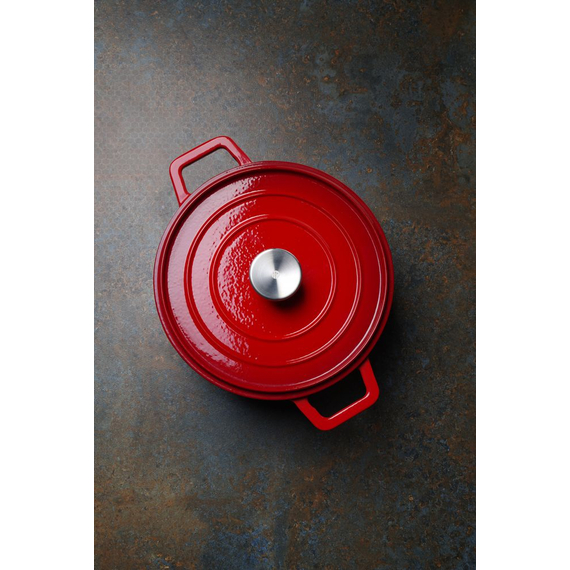 Hendi Emaillierter Gusseisentopf, 3,7L, Rot, 317x240x(H)105mm, Bild 3