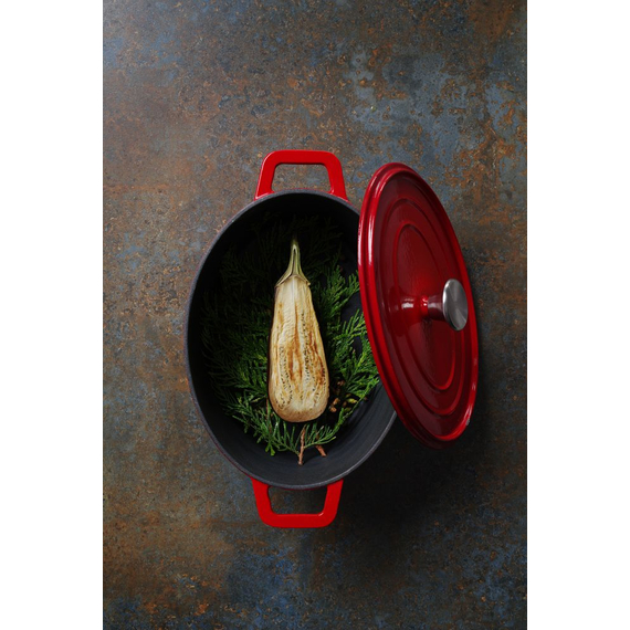 Hendi Emaillierter Gusseisentopf, 4,4L, Rot, 365x290x(H)115mm, Bild 5