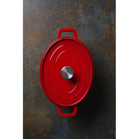 Hendi Emaillierter Gusseisentopf, 4,4L, Rot, 365x290x(H)115mm, Bild 3