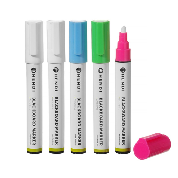 Hendi Kreidemarker 6 mm, 1x pink, 1x grün, 1x blau, 2x weiß, Bild 7