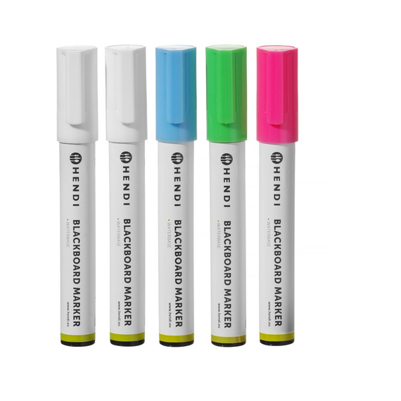 Hendi Kreidemarker 6 mm, 1x pink, 1x grün, 1x blau, 2x weiß, Bild 5